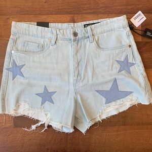 𝅺BLANK NYC Star Appliqué Cut Off Jeans Shorts Size 30 NEW